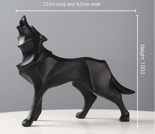 Geometric Wolf Decorative Sculpture for Home or Office
