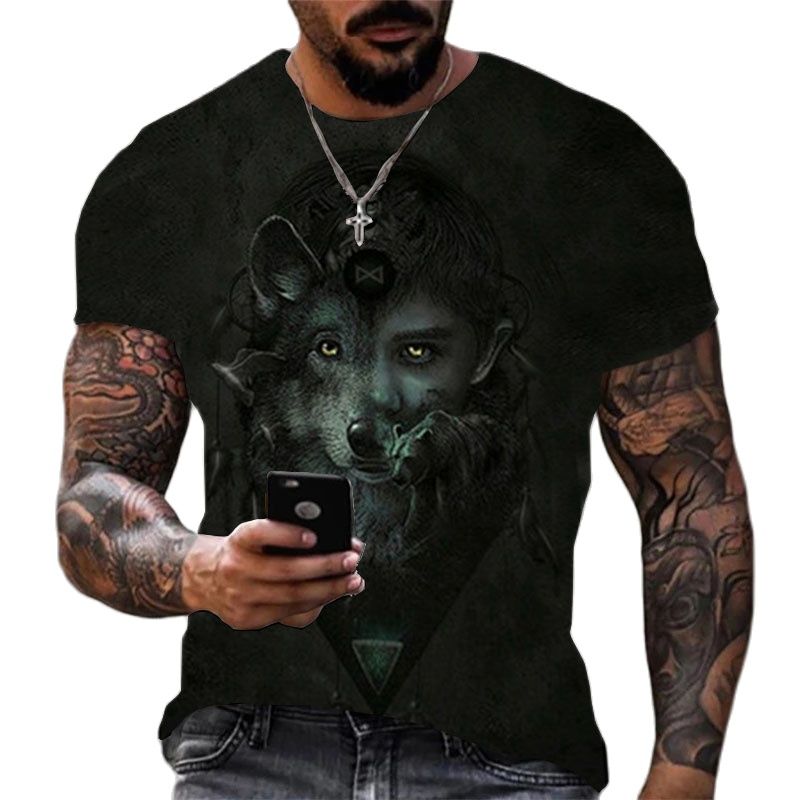 Cool Wolf Print Harajuku Unisex T-Shirt