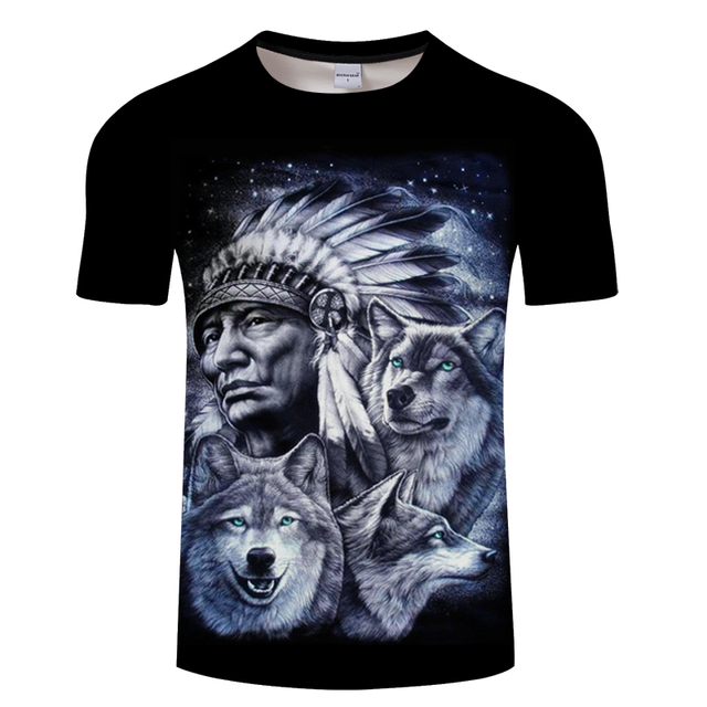 Cool Wolf Print Harajuku Unisex T-Shirt