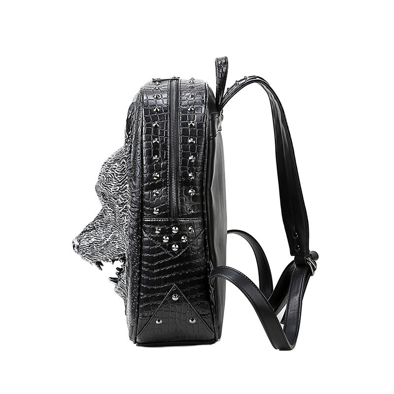 3D Wolf Head Backpack for Men and Women