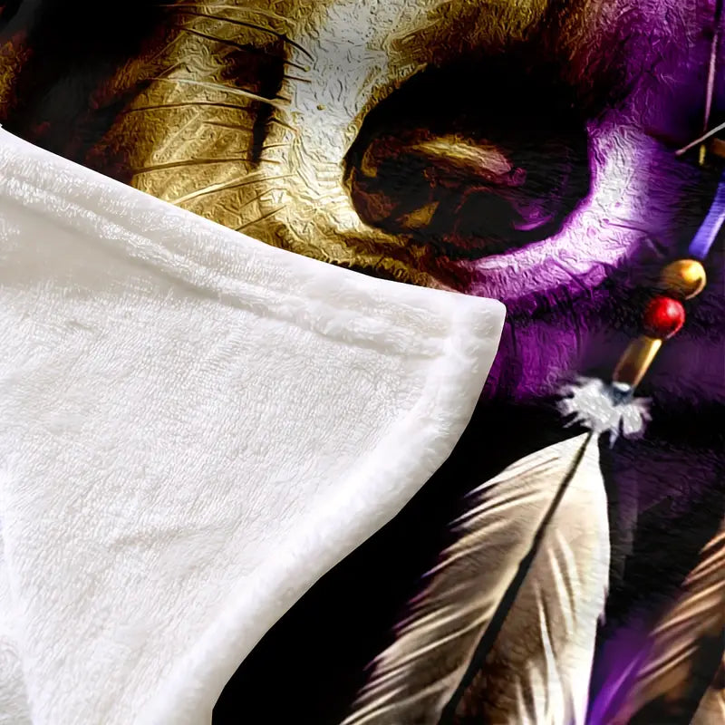 Wolf Digital Printing Flannel Blanket - Super Soft & Warm