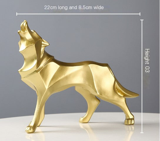 Geometric Wolf Decorative Sculpture for Home or Office