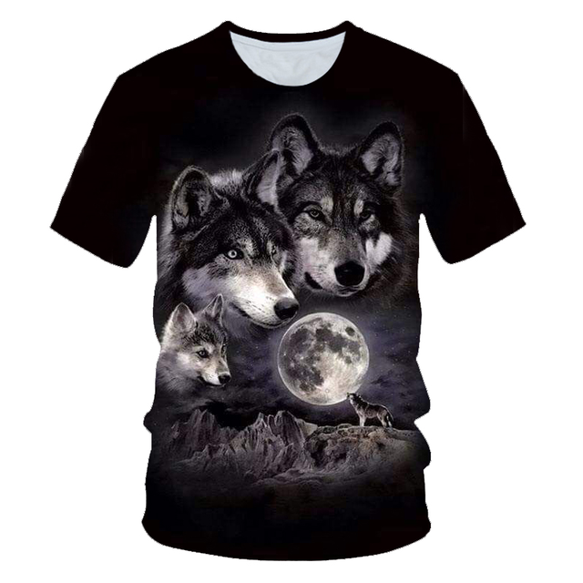 Cool Wolf Print Harajuku Unisex T-Shirt