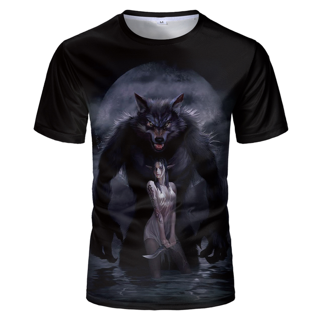 Cool Wolf Print Harajuku Unisex T-Shirt