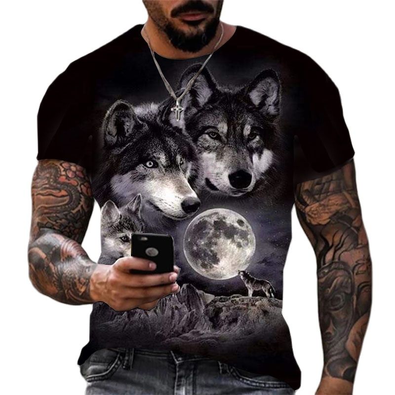 Cool Wolf Print Harajuku Unisex T-Shirt