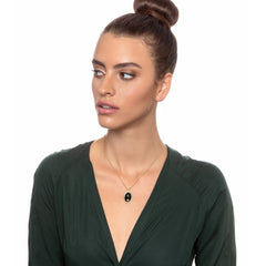 Wolf Pendant Necklace – 24K Gold Inscribed on Onyx