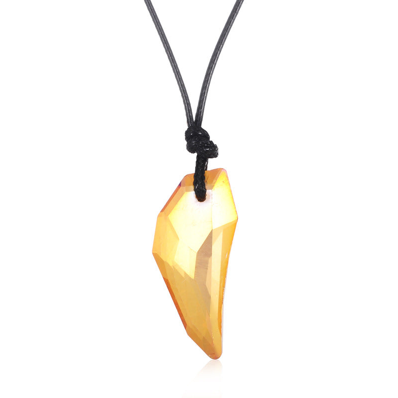 Stylish Wolf Tooth Crystal Necklace