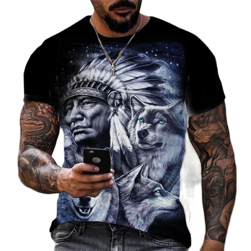 Cool Wolf Print Harajuku Unisex T-Shirt