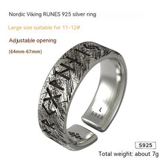Nordic Viking Runic Letters Ring
