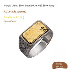 Nordic Viking Ring – Silver & Copper Inlay