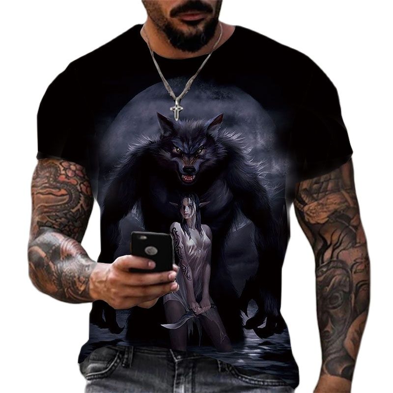 Cool Wolf Print Harajuku Unisex T-Shirt