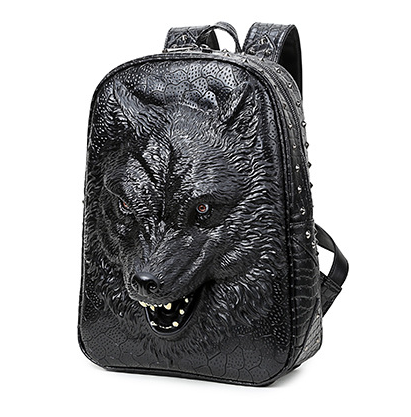 3D Wolf Head Backpack for Men and Women