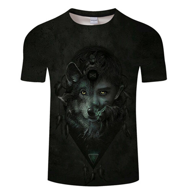 Cool Wolf Print Harajuku Unisex T-Shirt