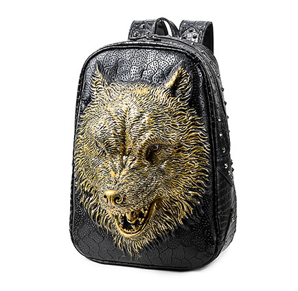 3D Wolf Head Backpack for Men and Women