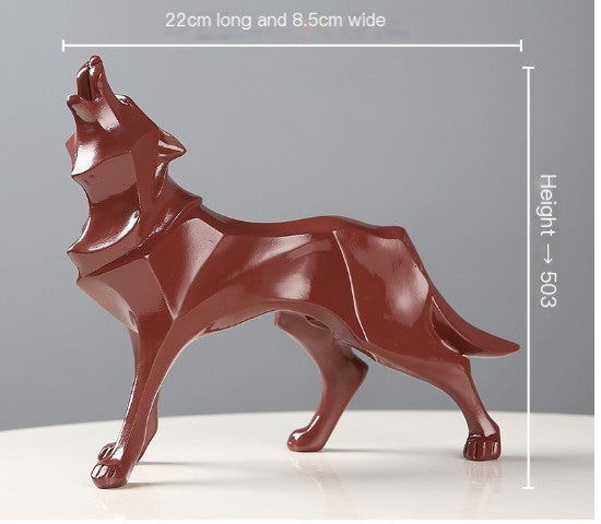 Geometric Wolf Decorative Sculpture for Home or Office