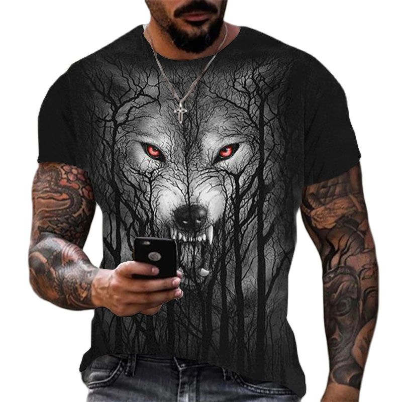 Cool Wolf Print Harajuku Unisex T-Shirt
