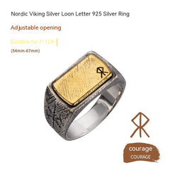 Nordic Viking Ring – Silver & Copper Inlay