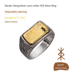 Nordic Viking Ring – Silver & Copper Inlay