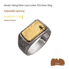 Nordic Viking Ring – Silver & Copper Inlay