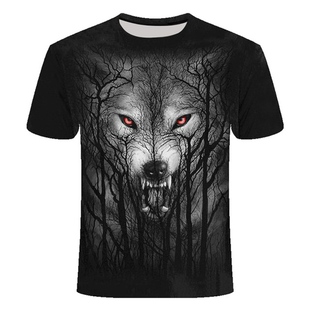 Cool Wolf Print Harajuku Unisex T-Shirt