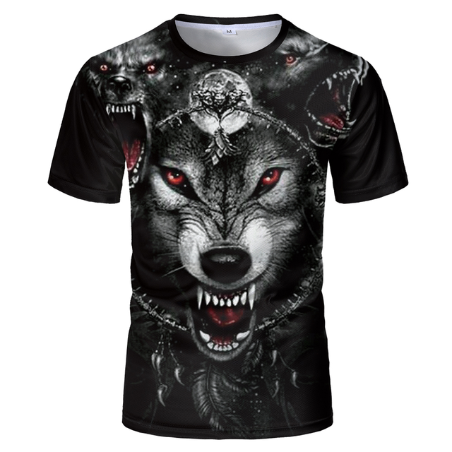 Cool Wolf Print Harajuku Unisex T-Shirt