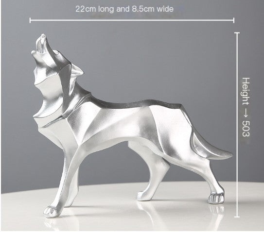 Geometric Wolf Decorative Sculpture for Home or Office